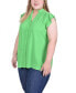 Plus Size Short Flutter Sleeve Crepon Blouse