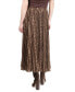 Women's Pleated Snake-Print Midi Skirt