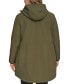 Фото #2 товара Womens Plus Size Hooded Faux-Fur-Lined Anorak Raincoat, Created for Macys