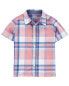 Toddler Plaid Button-Front Short Sleeve Shirt 2T