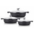 Pot with Glass Lid Royalty Line BR1006 Black 6 Pieces