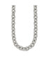 Stainless Steel Polished and Textured Link 16.5 inch Necklace