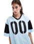 COLLUSION t-shirt mini dress with sports graphic in blue