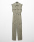 ფოტო #4 პროდუქტის Women's Pockets Detail Cargo Jumpsuit