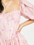 Фото #3 товара Bardot printed corset mini dress in dusty rose floral
