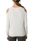 ფოტო #2 პროდუქტის Women's Cold-Shoulder Long-Sleeve Sweater