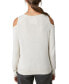 Фото #2 товара Women's Cold-Shoulder Long-Sleeve Sweater