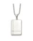 Фото #1 товара Chisel polished with CZ Dog Tag on a Ball Chain Necklace