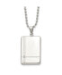 Фото #1 товара Chisel polished with CZ Dog Tag on a Ball Chain Necklace