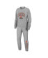 ფოტო #1 პროდუქტის Women's Heather Gray Cleveland Browns Knit Long Sleeve Tri-Blend T-shirt and Pants Sleep Set