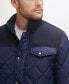 Men's Mixed Media Diamond Quilt with Faux Sherpa Lining Coat