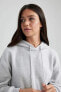 Kadın Grey Melange Sweatshirt W8071az