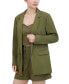 Фото #3 товара Women's Washed Twill Open Front Blazer