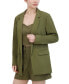 ფოტო #3 პროდუქტის Women's Washed Twill Open Front Blazer