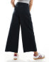 Фото #2 товара ASOS DESIGN cropped wide leg trouser with raw hem in black