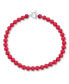 Plain Simple Smooth Classic Red Synthetic Calcite Round 10MM Bead Strand Necklace For Women Silver Plated Clasp 16 Inch - фото #1