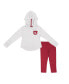 Toddler Girls White, Crimson Oklahoma Sooners Most Delightful Way Long Sleeve Hoodie T-shirt and Leggings Set