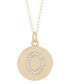 ფოტო #3 პროდუქტის 18" Chain 14K Gold Plated Disc Necklace with Crystal Engraved Letter Necklace