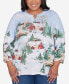 Фото #1 товара Plus Size Classic Split Neck Winter Wonderland Top