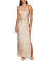 Фото #1 товара Aidan Mattox Fully Beaded Column Gown Women's 14