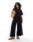 Фото #1 товара ASOS DESIGN Curve ruched side jumpsuit with wide leg in black