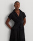 ფოტო #4 პროდუქტის Women's Belted Cotton-Blend Tiered Dress