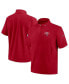 ფოტო #1 პროდუქტის Men's Red Tampa Bay Buccaneers Sideline Coach Short Sleeve Hoodie Quarter-Zip Jacket