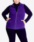 Plus Size Polar Fleece Zip Up Vest Jacket