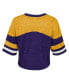 ფოტო #4 პროდუქტის Big Girls Purple Distressed LSU Tigers Sunday Friday Sleeve Stripe Jersey T-shirt