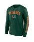 ფოტო #2 პროდუქტის Men's Green Miami Hurricanes Distressed Arch Over Logo Long Sleeve T-shirt