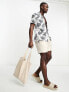 New Look short sleeve leaf print shirt in white