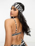 Фото #2 товара South Beach mix & match underwire bikini top in zebra print