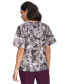 Women's Pleat-Neck Short-Sleeve Blouse blck multi, XL - фото #2