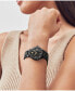 ფოტო #4 პროდუქტის Women's Se Swiss Quartz Black Ceramic Yellow PVD Bracelet Watch 33mm