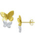 ფოტო #1 პროდუქტის Double Butterfly Stud Earrings in Sterling Silver & 18k Gold-Plate, Created for Macy's