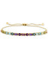 EFFY® Multi-Gemstone (2-1/3 ct. t.w.) & Diamond (1/20 ct. t.w.) Bolo Bracelet in 14k Gold-Plated Sterling Silver