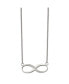 Polished Infinity Symbol with CZ on a Cable Chain Necklace