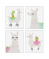 Фото #1 товара Whole Llama Fun - Unframed Llama Linen Paper Wall Art - 4 Ct - Artisms 8 x 10 in
