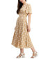 Фото #3 товара Juniors' Polka-Dot Cutout-Back Smocked-Waist Dress