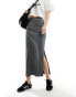 Фото #1 товара COLLUSION ribbed maxi skirt in grey