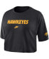 ფოტო #4 პროდუქტის Women's Black Iowa Hawkeyes Wordmark Cropped T-shirt