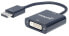 Фото #1 товара Manhattan DisplayPort 1.2a to DVI-D 24+1 Adapter Cable - 1080p@60Hz - 23cm - Male to Female - Active - Equivalent to DP2DVIS - Compatible with DVD-D - Black - Three Year Warranty - Polybag - 0.23 m - DisplayPort - DVI-D - Male - Female - Straight