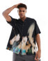 Фото #1 товара ASOS DESIGN relaxed revere shirt with blurred photographic print in black