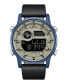 ფოტო #1 პროდუქტის Men's Digital Black Synthetic Leather Strap Watch, 46mm