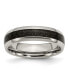 ფოტო #1 პროდუქტის Titanium Black Carbon Fiber Inlay Wedding Band Ring