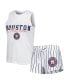 ფოტო #1 პროდუქტის Women's White Houston Astros Reel Pinstripe Tank Top and Shorts Sleep Set