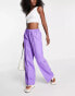 ASOS DESIGN elastic waist tailored trouser in purple US 14 - фото #2