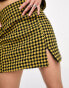 Фото #4 товара Extro & Vert super mini skirt in yellow and black tweed co-ord