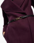 Фото #2 товара River Island shawl cinched waist coat in dark red