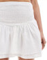 Pimkie shirred waist rara skirt in white